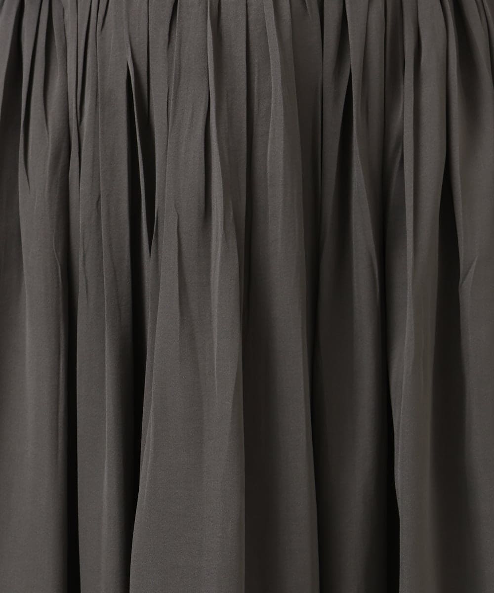 F1HGD35150 MK MICHEL KLEIN(小さいサイズ)(メゾン ドゥ サンク) 【小さいサイズ】サテンプリーツスカート/UVカット/洗える ダークグレー