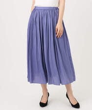 F1HGD35150 MK MICHEL KLEIN(小さいサイズ)(メゾン ドゥ サンク) 【小さいサイズ】サテンプリーツスカート/UVカット/洗える ダークグレー