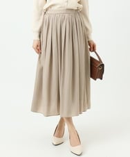 F1HGD35150 MK MICHEL KLEIN(小さいサイズ)(メゾン ドゥ サンク) 【小さいサイズ】サテンプリーツスカート/UVカット/洗える ダークグレー