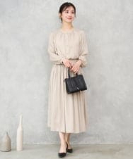 F1HGD35150 MK MICHEL KLEIN(小さいサイズ)(メゾン ドゥ サンク) 【小さいサイズ】サテンプリーツスカート/UVカット/洗える ダークグレー