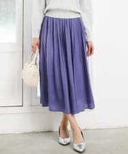 F1HGD35150 MK MICHEL KLEIN(小さいサイズ)(メゾン ドゥ サンク) 【小さいサイズ】サテンプリーツスカート/UVカット/洗える ダークグレー