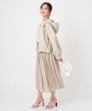 F1HGD35150 MK MICHEL KLEIN(小さいサイズ)(メゾン ドゥ サンク) 【小さいサイズ】サテンプリーツスカート/UVカット/洗える ダークグレー