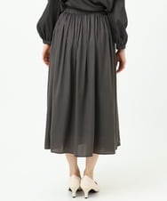 F1HGD35150 MK MICHEL KLEIN(小さいサイズ)(メゾン ドゥ サンク) 【小さいサイズ】サテンプリーツスカート/UVカット/洗える ダークグレー