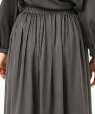 F1HGD35150 MK MICHEL KLEIN(小さいサイズ)(メゾン ドゥ サンク) 【小さいサイズ】サテンプリーツスカート/UVカット/洗える ダークグレー