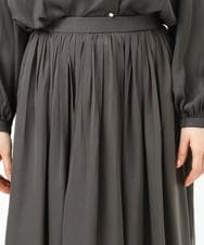 F1HGD35150 MK MICHEL KLEIN(小さいサイズ)(メゾン ドゥ サンク) 【小さいサイズ】サテンプリーツスカート/UVカット/洗える ダークグレー