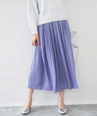 F1HGD35150 MK MICHEL KLEIN(小さいサイズ) 【小さいサイズ】サテンプリーツスカート/UVカット/洗える