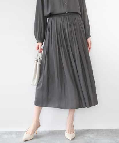 F1HGD35150 MK MICHEL KLEIN(小さいサイズ) 【小さいサイズ】サテンプリーツスカート/UVカット/洗える