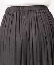 F1HGD35150 MK MICHEL KLEIN(小さいサイズ)(メゾン ドゥ サンク) 【小さいサイズ】サテンプリーツスカート/UVカット/洗える ダークグレー