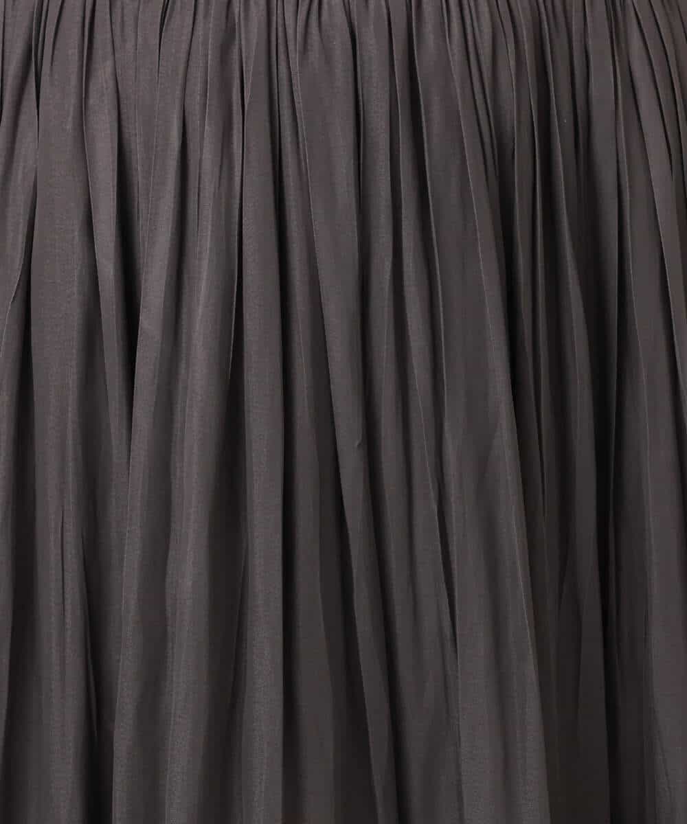 F1HGD35150 MK MICHEL KLEIN(小さいサイズ)(メゾン ドゥ サンク) 【小さいサイズ】サテンプリーツスカート/UVカット/洗える ダークグレー