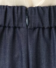 F1HGD36160 MK MICHEL KLEIN(小さいサイズ)(メゾン ドゥ サンク) 【小さいサイズ】[SANAGARAシリーズ]デニムライク フレアスカート/接触冷感/UVカット/洗濯機で洗える ネイビー