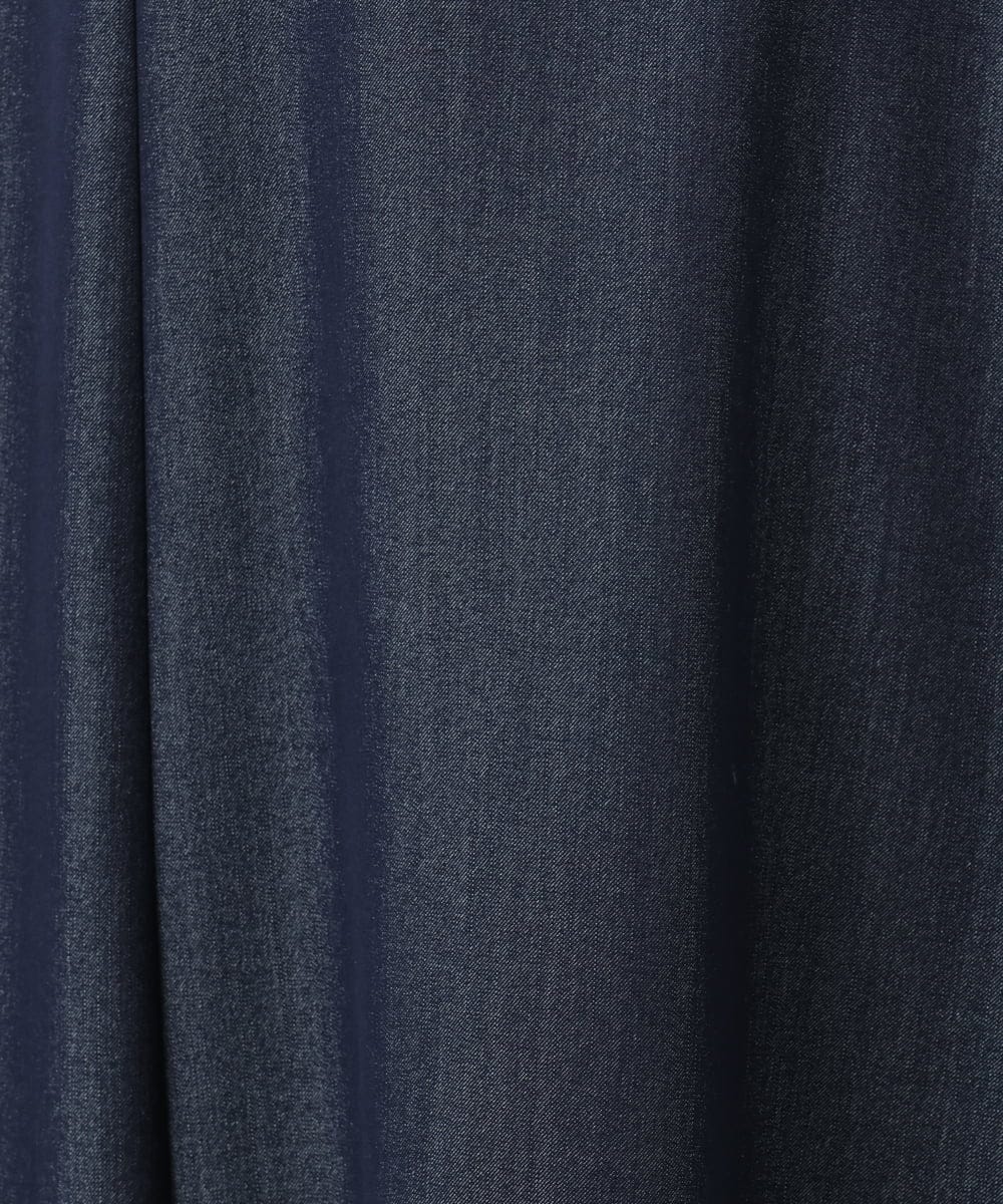 F1HGD36160 MK MICHEL KLEIN(小さいサイズ)(メゾン ドゥ サンク) 【小さいサイズ】[SANAGARAシリーズ]デニムライク フレアスカート/接触冷感/UVカット/洗濯機で洗える ネイビー