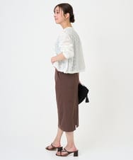 F1HGD40150 MK MICHEL KLEIN(小さいサイズ)(メゾン ドゥ サンク) 【小さいサイズ】ポケットデザインストレッチタイトスカート/洗濯機で洗える ライトブルー