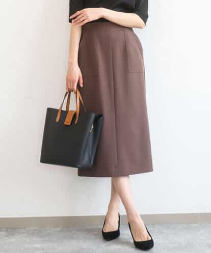 F1HGD40150 MK MICHEL KLEIN(小さいサイズ) 【小さいサイズ】ポケットデザインストレッチタイトスカート/洗濯機で洗える