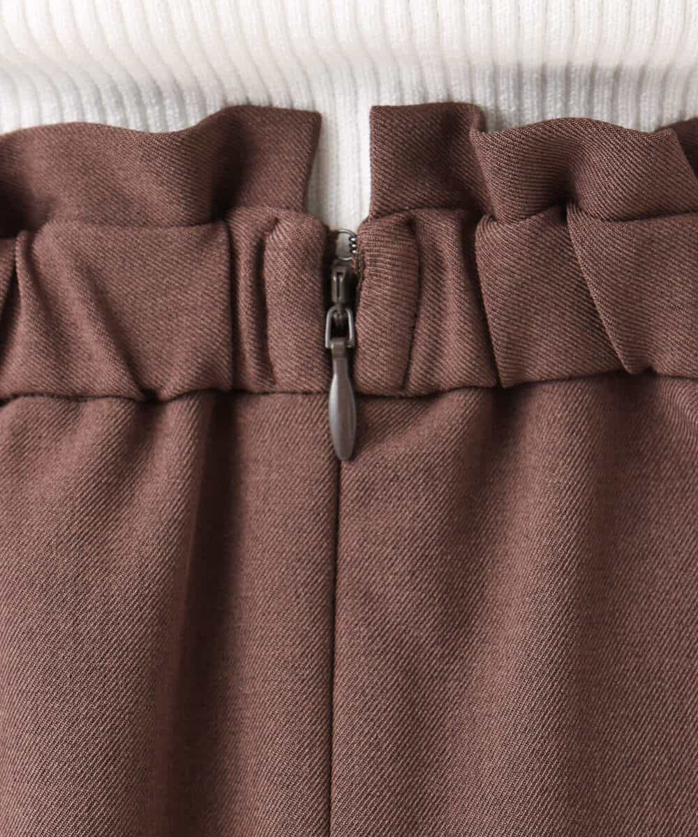 F1HGD40150 MK MICHEL KLEIN(小さいサイズ)(メゾン ドゥ サンク) 【小さいサイズ】ポケットデザインストレッチタイトスカート/洗濯機で洗える ブラウン