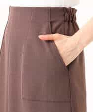 F1HGD40150 MK MICHEL KLEIN(小さいサイズ)(メゾン ドゥ サンク) 【小さいサイズ】ポケットデザインストレッチタイトスカート/洗濯機で洗える ブラウン