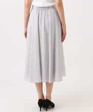 F1HGD45170 MK MICHEL KLEIN(小さいサイズ)(メゾン ドゥ サンク) 【小さいサイズ】[洗える]シアーチェック柄フレアスカート ライトグレー