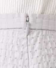 F1HGD45170 MK MICHEL KLEIN(小さいサイズ)(メゾン ドゥ サンク) 【小さいサイズ】[洗える]シアーチェック柄フレアスカート ライトグレー