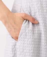 F1HGD45170 MK MICHEL KLEIN(小さいサイズ)(メゾン ドゥ サンク) 【小さいサイズ】[洗える]シアーチェック柄フレアスカート ライトグレー