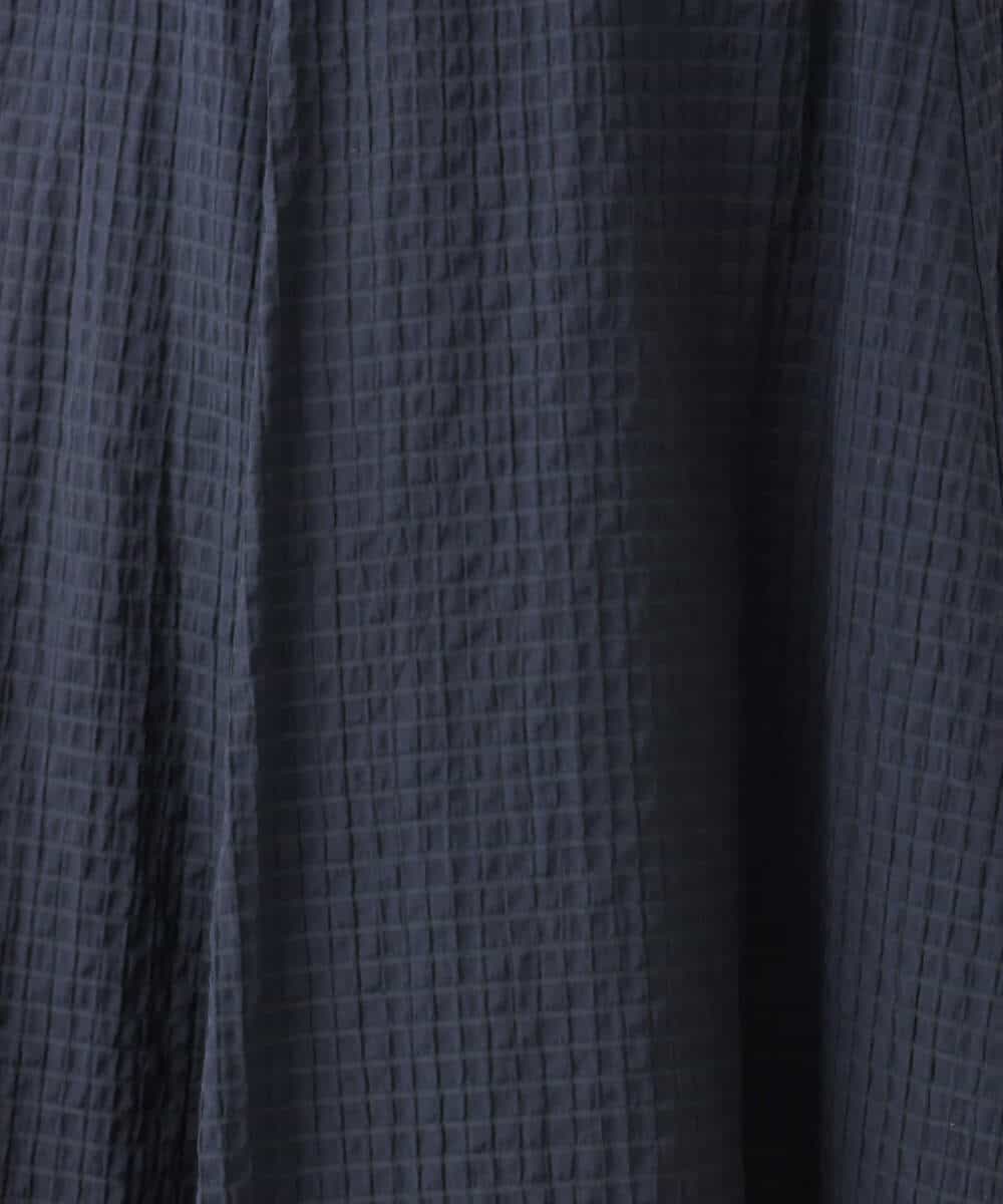 F1HGD45170 MK MICHEL KLEIN(小さいサイズ)(メゾン ドゥ サンク) 【小さいサイズ】[洗える]シアーチェック柄フレアスカート ライトグレー