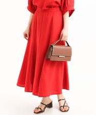 F1HGD55170 MK MICHEL KLEIN(小さいサイズ)(メゾン ドゥ サンク) 【小さいサイズ】[UVカット/洗える]リネン混フレアースカート ベージュ
