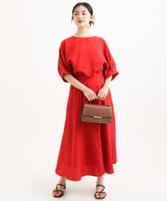 F1HGD55170 MK MICHEL KLEIN(小さいサイズ)(メゾン ドゥ サンク) 【小さいサイズ】[UVカット/洗える]リネン混フレアースカート ベージュ