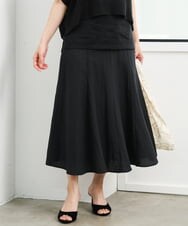F1HGD55170 MK MICHEL KLEIN(小さいサイズ)(メゾン ドゥ サンク) 【小さいサイズ】[UVカット/洗える]リネン混フレアースカート ベージュ