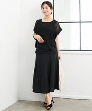F1HGD55170 MK MICHEL KLEIN(小さいサイズ)(メゾン ドゥ サンク) 【小さいサイズ】[UVカット/洗える]リネン混フレアースカート ベージュ