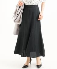 F1HGD55170 MK MICHEL KLEIN(小さいサイズ)(メゾン ドゥ サンク) 【小さいサイズ】[UVカット/洗える]リネン混フレアースカート ベージュ