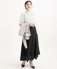 F1HGD55170 MK MICHEL KLEIN(小さいサイズ)(メゾン ドゥ サンク) 【小さいサイズ】[UVカット/洗える]リネン混フレアースカート ベージュ
