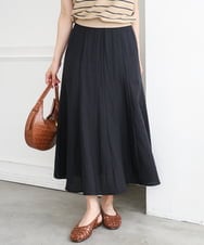F1HGD55170 MK MICHEL KLEIN(小さいサイズ)(メゾン ドゥ サンク) 【小さいサイズ】[UVカット/洗える]リネン混フレアースカート ベージュ
