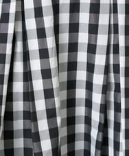 F1HGE27160 MK MICHEL KLEIN(小さいサイズ)(メゾン ドゥ サンク) 【小さいサイズ】タックフレアスカート（ギンガムチェック）/洗濯機で洗える ブラック