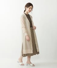 F1HGP02140 MK MICHEL KLEIN(小さいサイズ)(メゾン ドゥ サンク) 【小さいサイズ/洗える】クラシカル幾何プリントスカート オレンジ