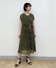 F1HGP03140 MK MICHEL KLEIN(小さいサイズ)(メゾン ドゥ サンク) 【小さいサイズ/洗える】カラフル幾何プリントスカート グリーン