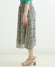 F1HGS06140 MK MICHEL KLEIN(小さいサイズ)(メゾン ドゥ サンク) 【小さいサイズ】小花柄シフォンスカート/丈の長さが選べる/洗える ネイビー