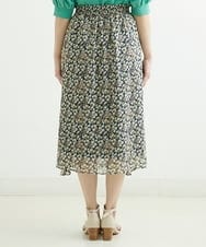 F1HGS06140 MK MICHEL KLEIN(小さいサイズ)(メゾン ドゥ サンク) 【小さいサイズ】小花柄シフォンスカート/丈の長さが選べる/洗える ネイビー