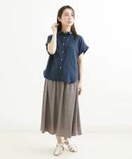 F1HGS07140 MK MICHEL KLEIN(小さいサイズ)(メゾン ドゥ サンク) 【小さいサイズ】幾何柄スカート/丈の長さが選べる/洗える ピンクベージュ