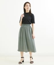 F1HGS07140 MK MICHEL KLEIN(小さいサイズ)(メゾン ドゥ サンク) 【小さいサイズ】幾何柄スカート/丈の長さが選べる/洗える ピンクベージュ