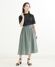 F1HGS07140 MK MICHEL KLEIN(小さいサイズ)(メゾン ドゥ サンク) 【小さいサイズ】幾何柄スカート/丈の長さが選べる/洗える ピンクベージュ