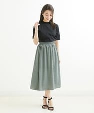 F1HGS07140 MK MICHEL KLEIN(小さいサイズ)(メゾン ドゥ サンク) 【小さいサイズ】幾何柄スカート/丈の長さが選べる/洗える ピンクベージュ
