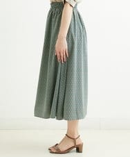 F1HGS07140 MK MICHEL KLEIN(小さいサイズ)(メゾン ドゥ サンク) 【小さいサイズ】幾何柄スカート/丈の長さが選べる/洗える ピンクベージュ