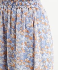 F1HGS08140 MK MICHEL KLEIN(小さいサイズ)(メゾン ドゥ サンク) 【小さいサイズ】花柄シフォンスカート/丈の長さが選べる/洗える ライトブルー
