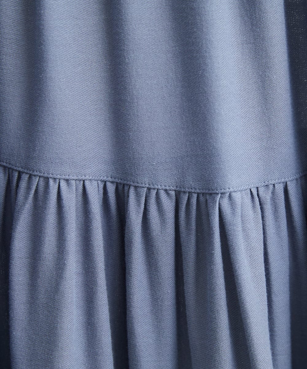 F1HGS09120 MK MICHEL KLEIN(小さいサイズ)(メゾン ドゥ サンク) 【小さいサイズ】ティアード切り替えデザインスカート/洗える ピンク