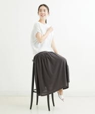 F1HGS09120 MK MICHEL KLEIN(小さいサイズ)(メゾン ドゥ サンク) 【小さいサイズ】ティアード切り替えデザインスカート/洗える ピンク
