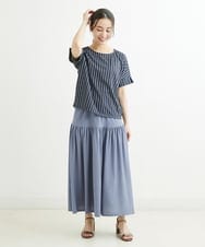 F1HGS09120 MK MICHEL KLEIN(小さいサイズ)(メゾン ドゥ サンク) 【小さいサイズ】ティアード切り替えデザインスカート/洗える ピンク