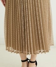 F1HGS38170 MK MICHEL KLEIN(小さいサイズ)(メゾン ドゥ サンク) 【小さいサイズ】レースプリーツスカート/洗える ネイビー