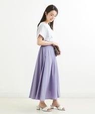 F1HGS52150 MK MICHEL KLEIN(小さいサイズ)(メゾン ドゥ サンク) 【小さいサイズ】ボリュームロングスカート/洗える パープル