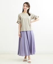 F1HGS52150 MK MICHEL KLEIN(小さいサイズ)(メゾン ドゥ サンク) 【小さいサイズ】ボリュームロングスカート/洗える パープル
