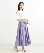 F1HGS52150 MK MICHEL KLEIN(小さいサイズ)(メゾン ドゥ サンク) 【小さいサイズ】ボリュームロングスカート/洗える パープル