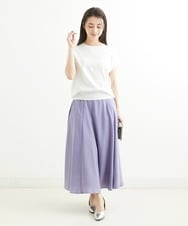 F1HGS52150 MK MICHEL KLEIN(小さいサイズ)(メゾン ドゥ サンク) 【小さいサイズ】ボリュームロングスカート/洗える パープル