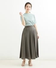 F1HGS52150 MK MICHEL KLEIN(小さいサイズ)(メゾン ドゥ サンク) 【小さいサイズ】ボリュームロングスカート/洗える パープル